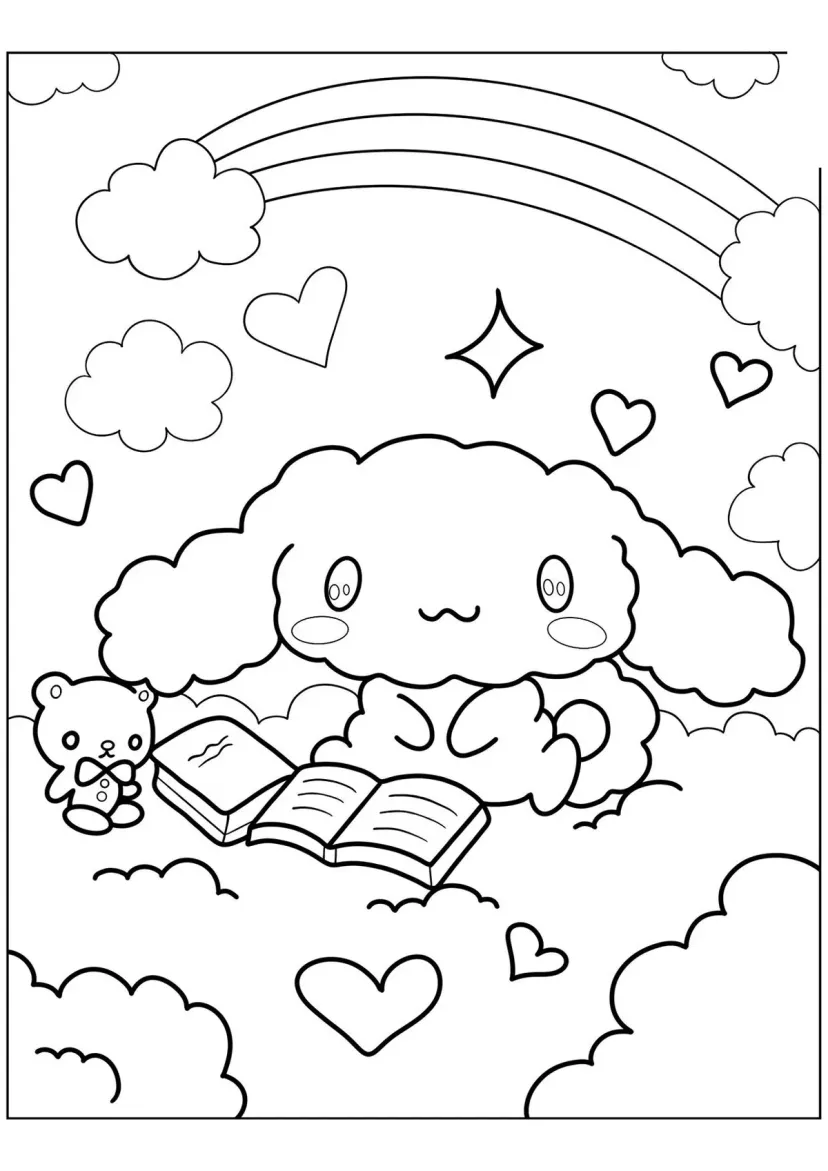 Плюшевый Синнаморолл с книгой