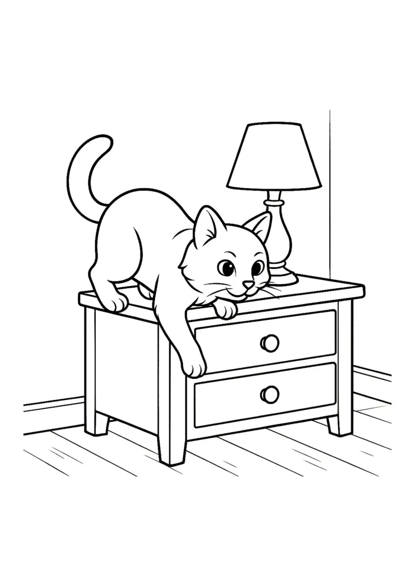 Кот на тумбочке