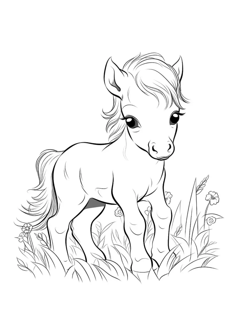 Пони на лужайке