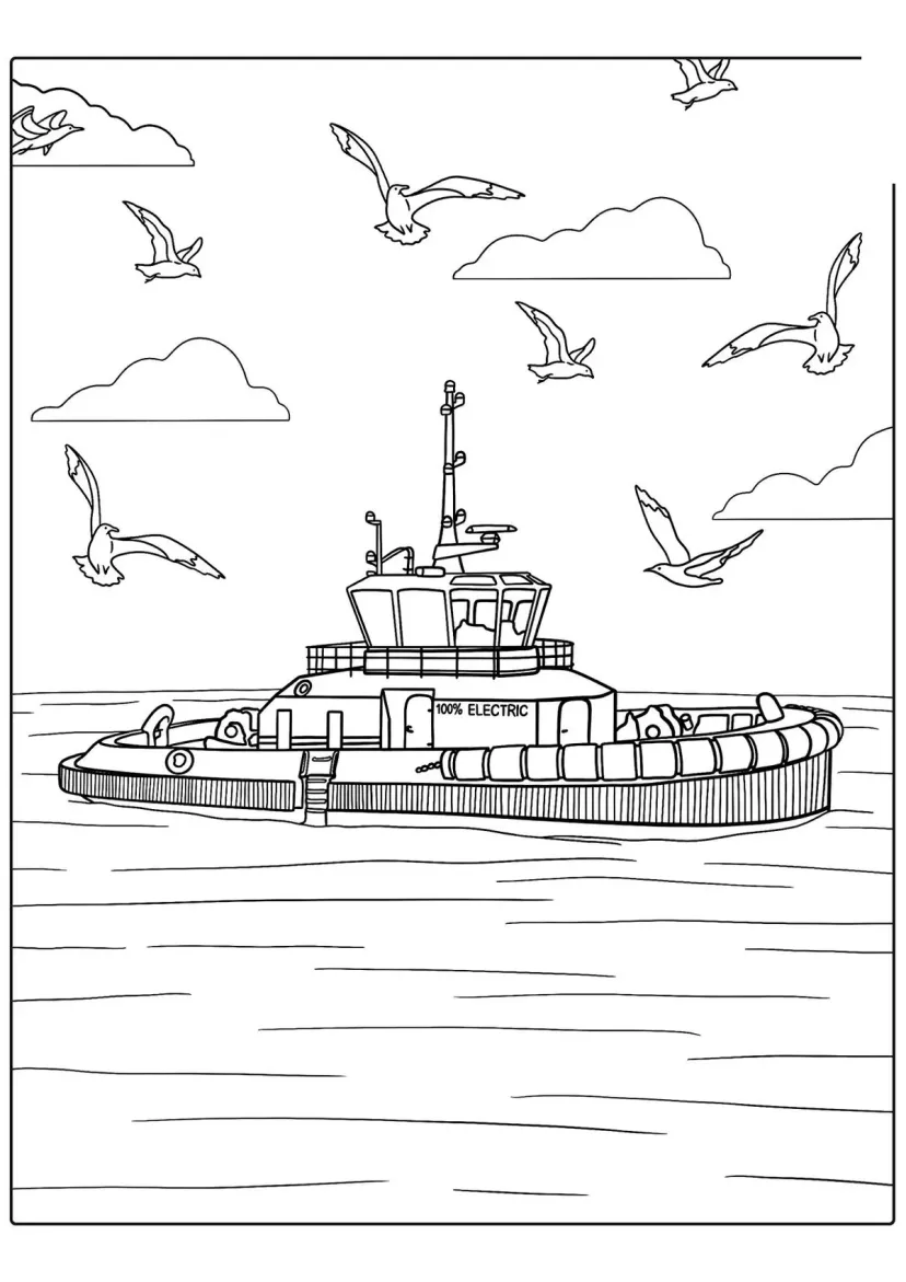 Буксир в море